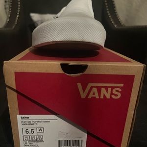 White canvas Vans. Size 6.5
